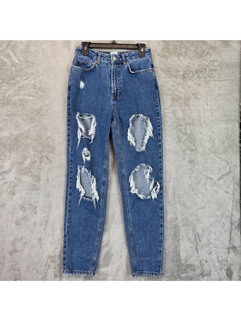 BDG Mom Jeans Womens 27 Blue Med Wash High Rise Distressed Relaxed Denim